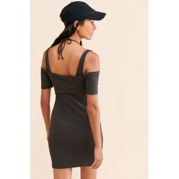 by Anthropologie The Sardinia Mini Dress Grey Black New NWT ANTHRO Summer XSP - Picture 8 of 8